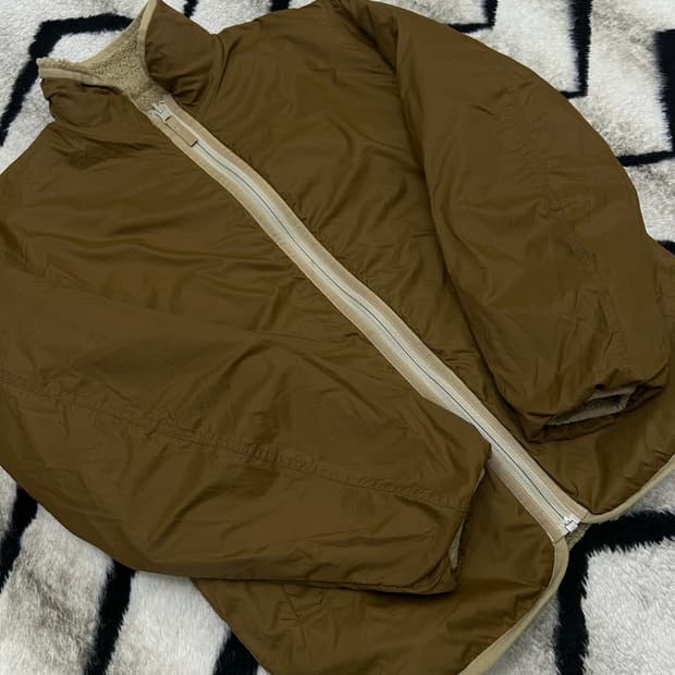[M]유니클로 양면 쉐르파 패딩자켓/브라운베이지