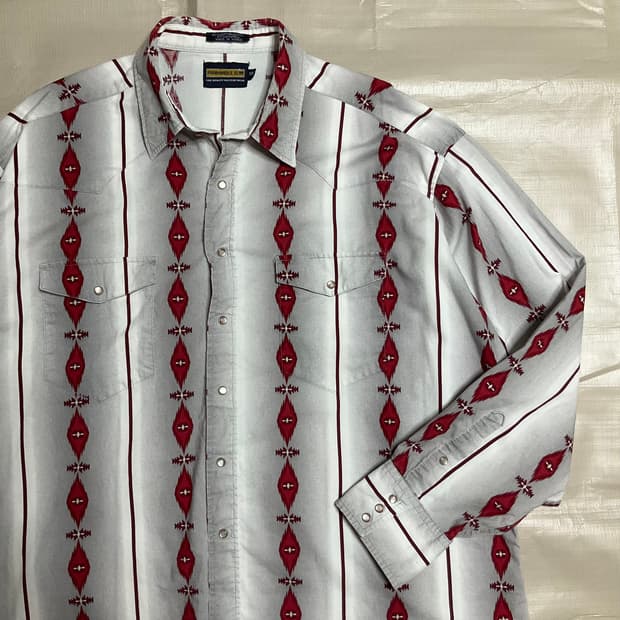 빈티지 팬핸들 웨스턴 나바호 패턴셔츠