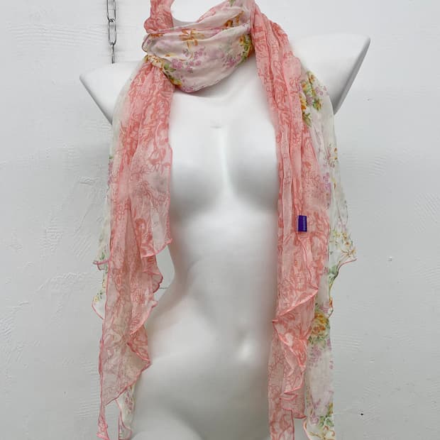플로럴 핑크 페어리 머플러 