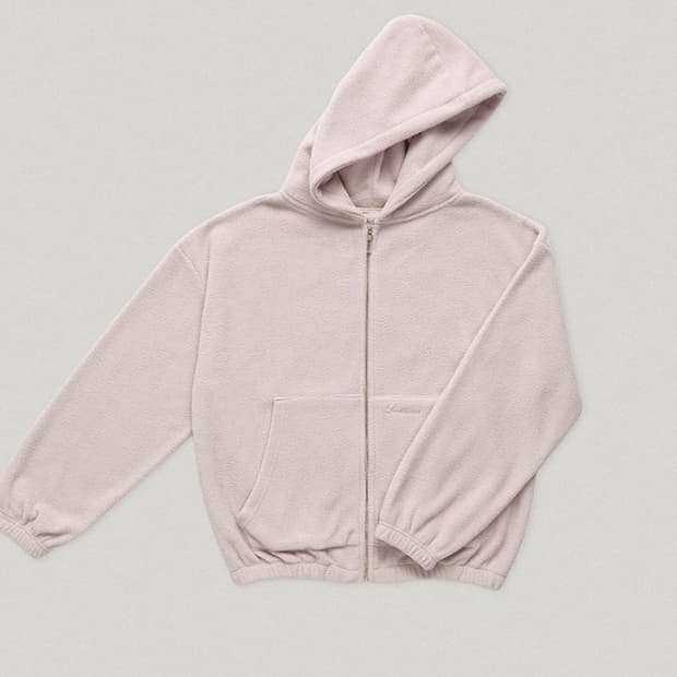 스무드무드 솝 플리스 후디드 집업 라일락핑크