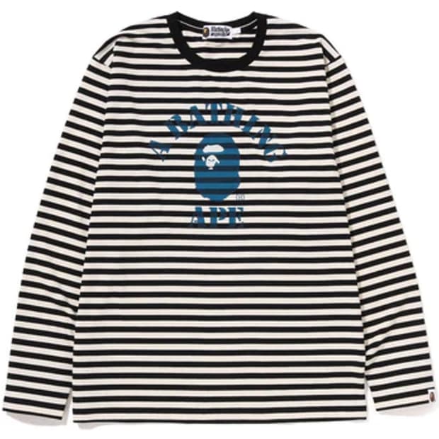 베이프 스트라이프 티셔츠 롱슬리브