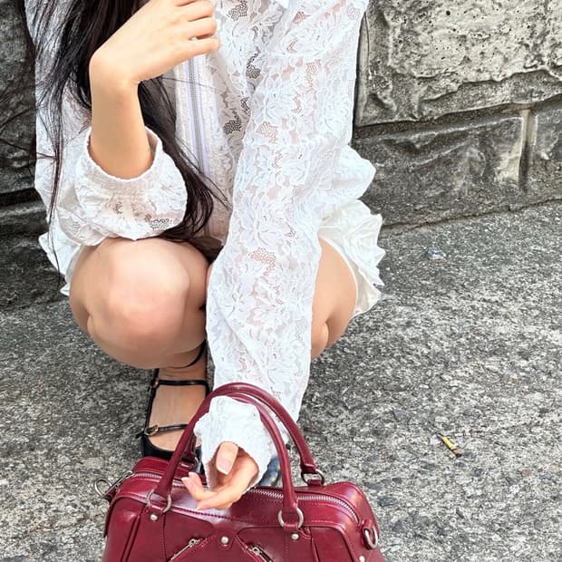 썬번프로젝트 미니 모스백 버건디 새상품