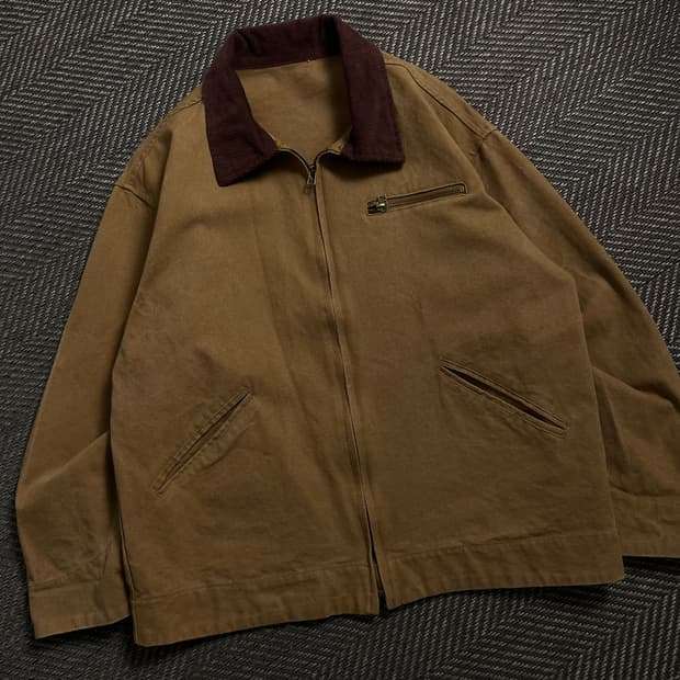 빈티지 올드스쿨 캔버스 워크 자켓 브라운y 4499