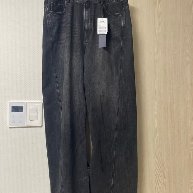 52사이즈 새상품, 준지 26fw 오블리크 블랙데님 팬츠
