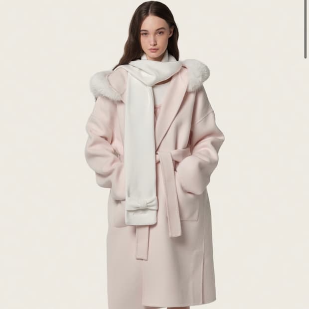 클리시어 베이비 리본 머플러 화이트