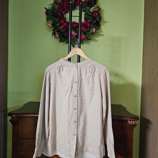 거즈면 블라우스