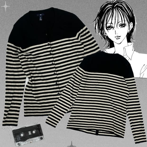 🖤나나깔 핀터깔 단가라 재팬 Gap가디건🖤그런지 히피 레이어드 니트