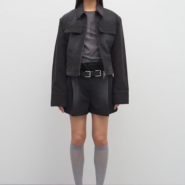 lcdc tm WASHED TRUCKER JACKET (BLACK)