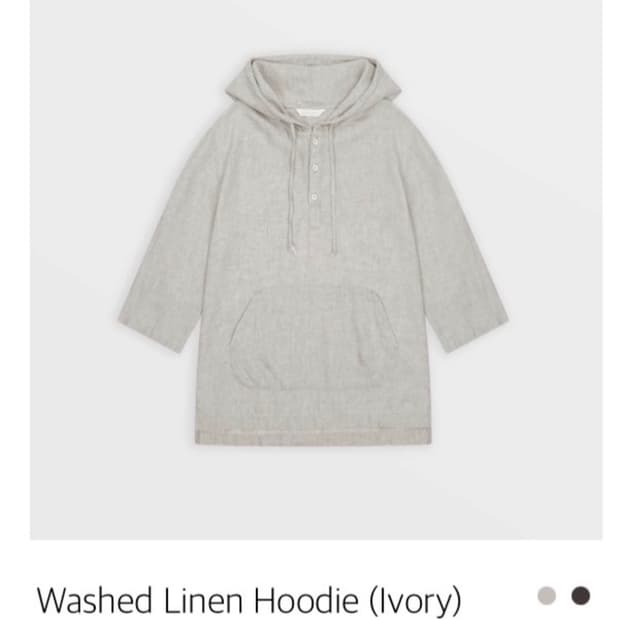 구해요 사파리스팟 Washed Linen Hoodie (Ivory)