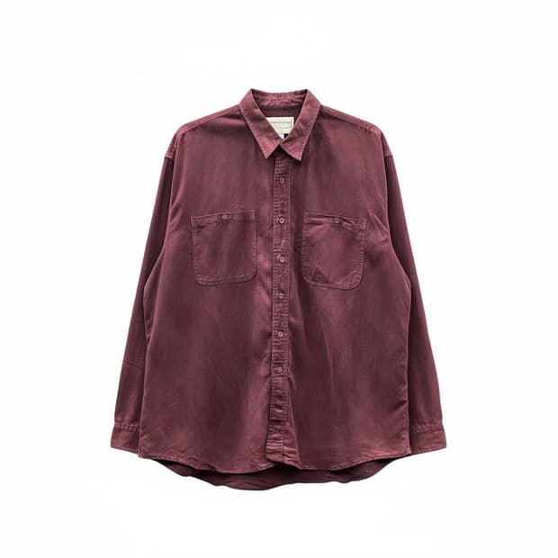 USA VINTAGE 스웨이드 셔츠 투포켓 디테일 버건디
