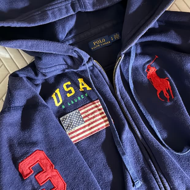 폴로 빅포니 성조기 후드집업