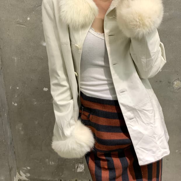 Balmain 발망 90s 램스킨 폭스퍼 자켓