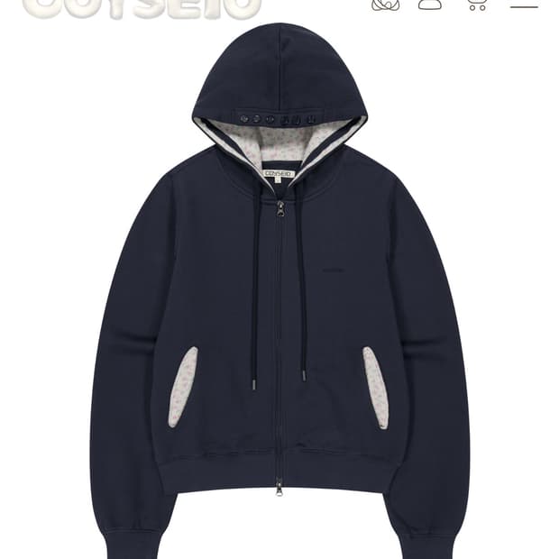 구해요!! 코이세이오 플라워 후드집업 네이비 사이즈2)