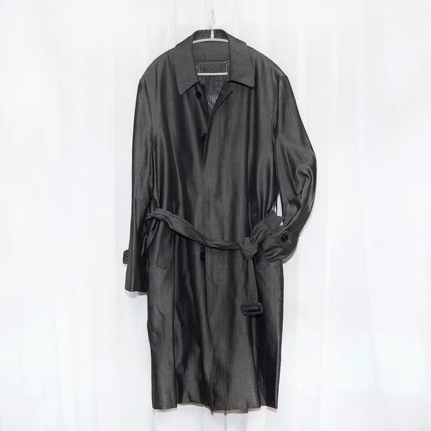 지방시 (GIVENCHY) 실크 울헤링본 클래식 벨티드 코트 (100+)