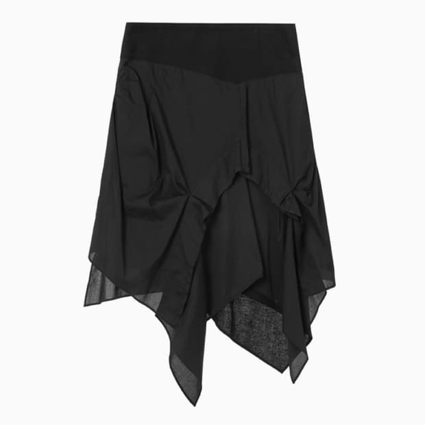 [택포] 오픈와이와이 ASYMMETRIC FRAYED SKIRT