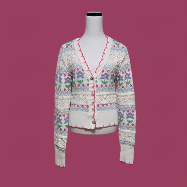 자라 코튼 플라워 가디건 (한혜진 착용)