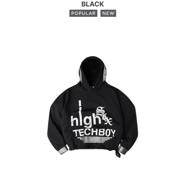 COZY WORLDWIDE TECH G1RL STUDDED HOODIE