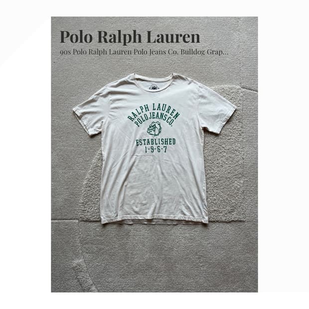 90s Polo Ralph Lauren 불독 그래픽 티셔츠 (105)