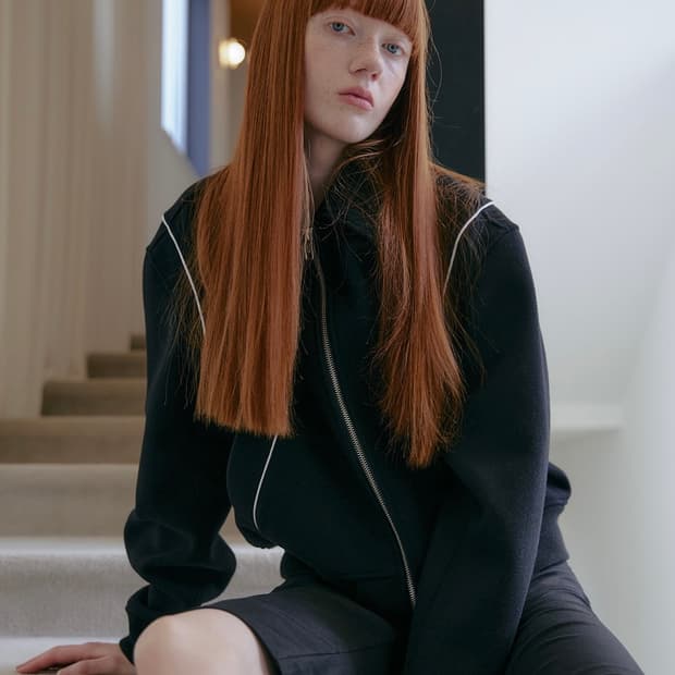 키뮤어 (우먼) 서플러스 울(WOOL) 바시티 자켓_블랙