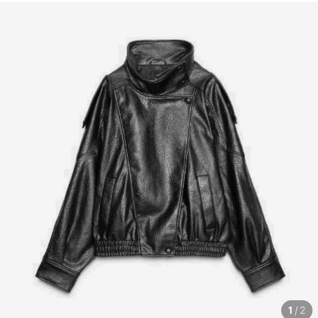 자라 zara 하이넥 레더자켓