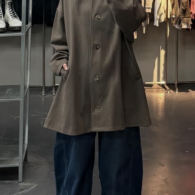 프릭스스토어 폴리 스테인 칼라 코트 A3650