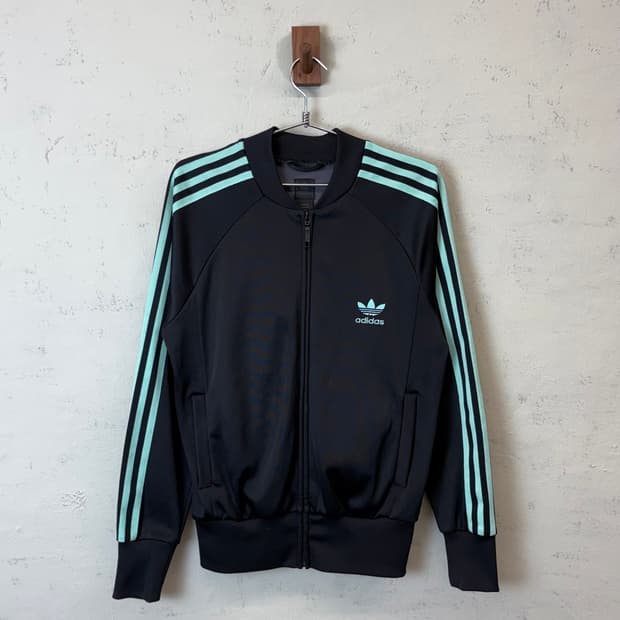 아디다스 빈티지 트레포일 민트 삼선 트랙탑 져지
