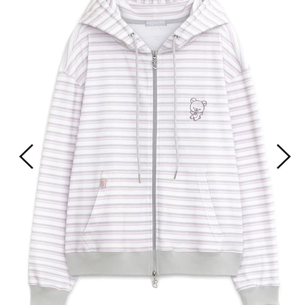 허그유어스킨 코리락쿠마 스트라이프 후드집업