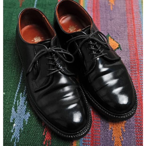 알든 9901 블랙 코토반 플레인 토 더비 5.5D/배리 라스트