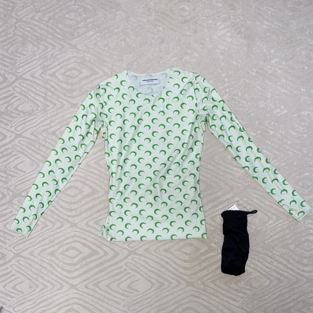 마린세르 문 패턴 롱슬리브 티