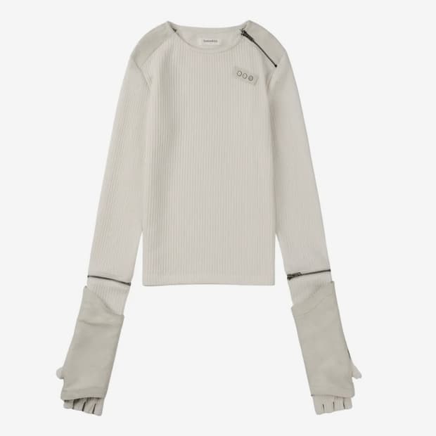 보니앤키예 Detachable Zipper Leather Top (Ivo