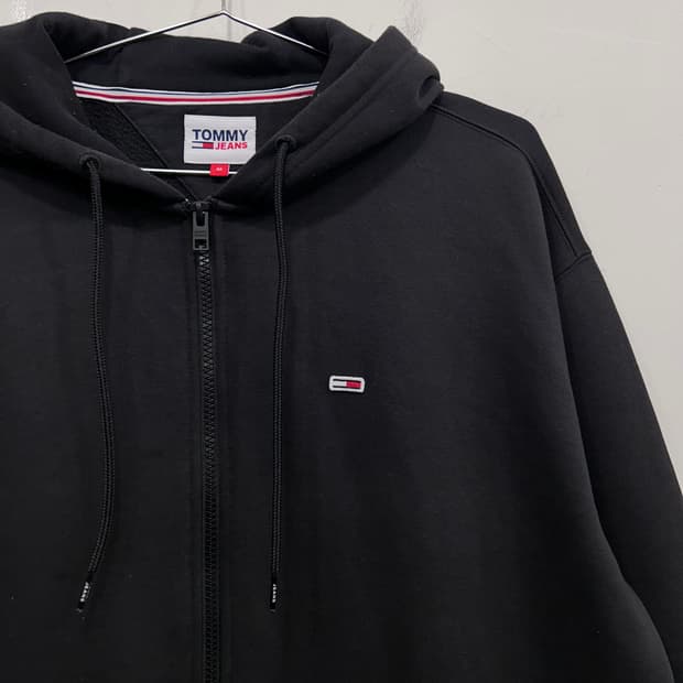 타미 진스 스몰 와펜로고 헤비코튼 기모 후드집업