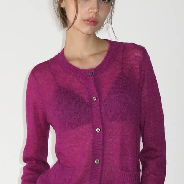 썬번프로젝트 mohair sheer cardigan