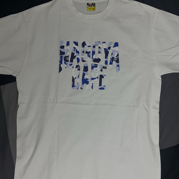 베이프 나고야 반팔티 블루 화이트 2XL