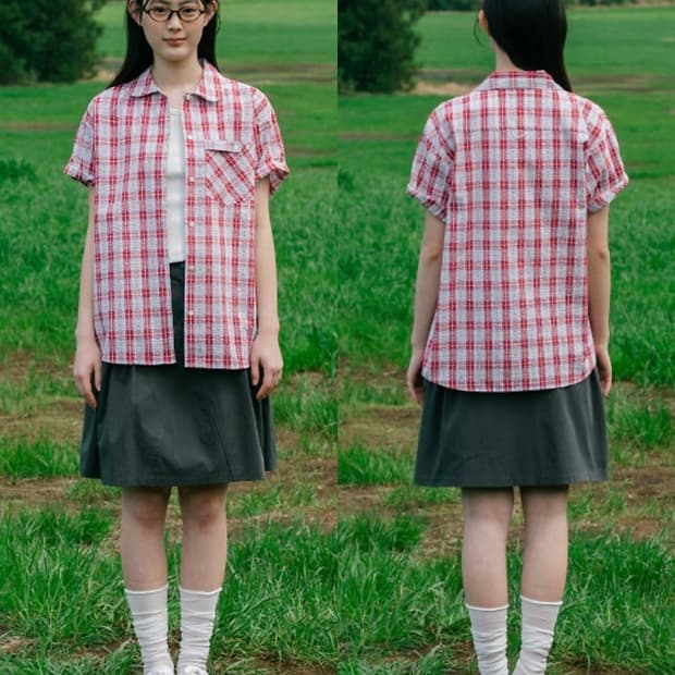 오헤시오 체크포켓 셔츠