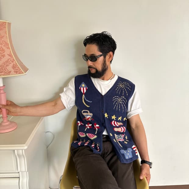 Vintage 90s Embroidered Beaded Vest