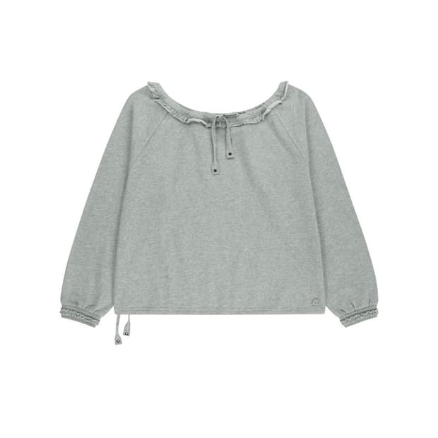 코이세이오 드로우스트링 롱슬리브 멜란지 그레이