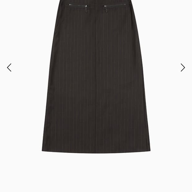 오헤시오 스트라이프 슬릿 롱스커트 브라운