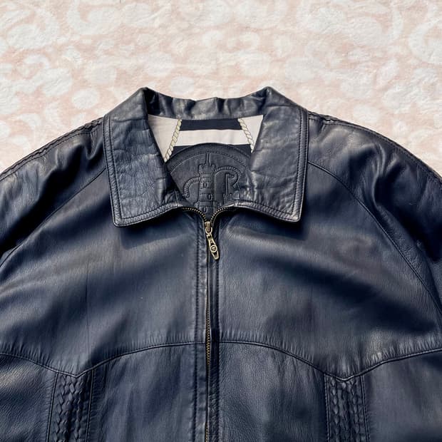 다크네이비 웨스턴 레더자켓 made in spain