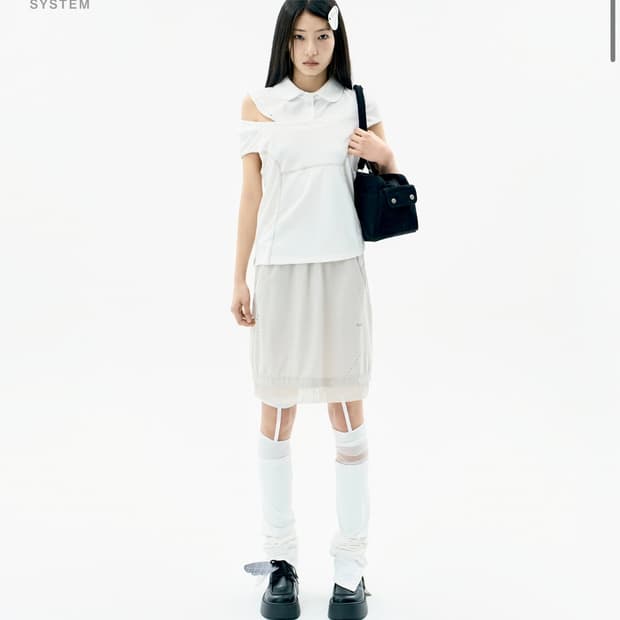 오호스) Detachable Collar T-shirt Off White