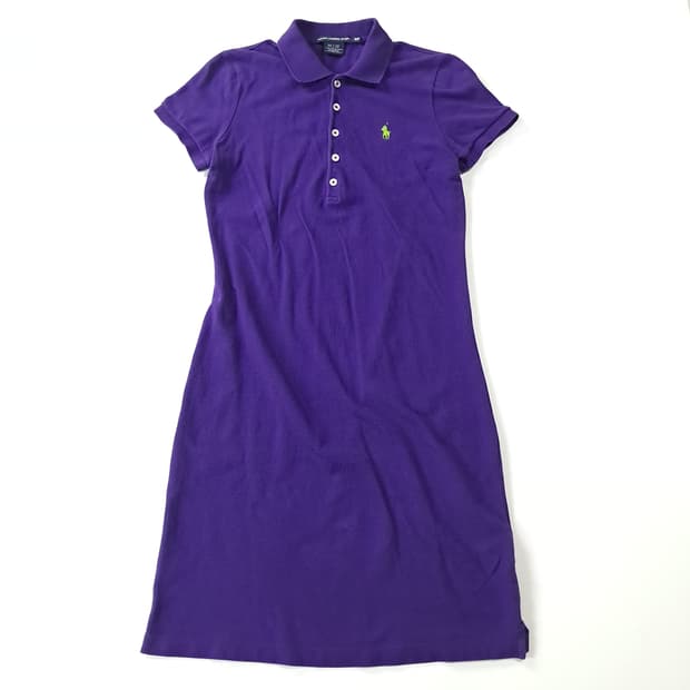 CK215 S 폴로 00s 퍼플 카라 반팔 원피스