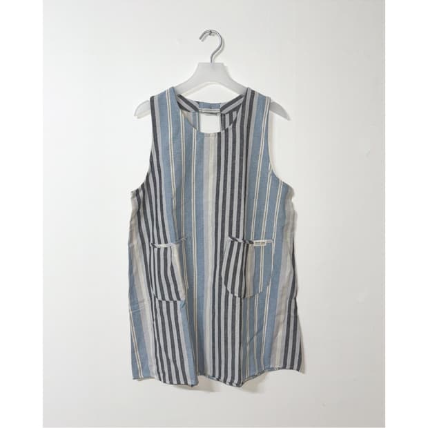 블루&그레이 스트라이프 앞치마