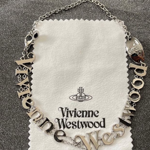 비비안웨스트우드 아카이브 레터링 orb 각인 초커 목걸이