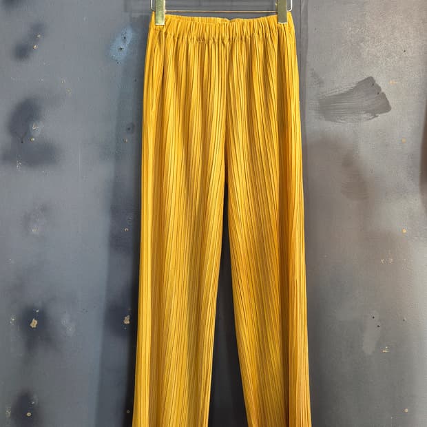 겨자색 플리츠 바지 55 66