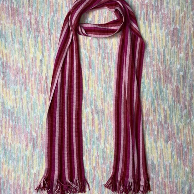 핑크 스트라이프 머플러