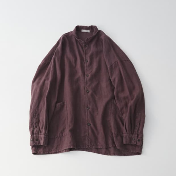 네스트로브컨팩트 브러쉬드 리넨 와이드 버기 셔츠 자켓