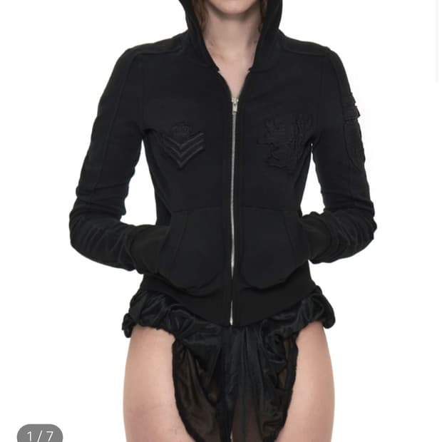 604service army patched hoodie zip up