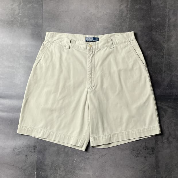 RALPH LAUREN 랄프로렌 아이보리 코튼 하프팬츠 A01040