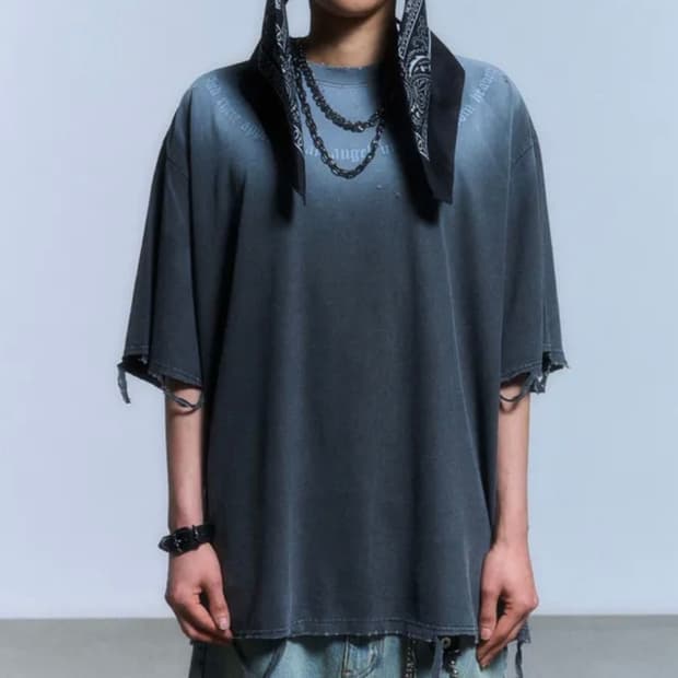 [XL] 스키즘 인듀싱 보로 티셔츠 그레이 판매