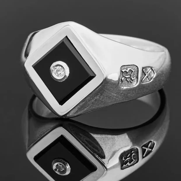 킹크로치 RHOMBUS STONE DIA RING