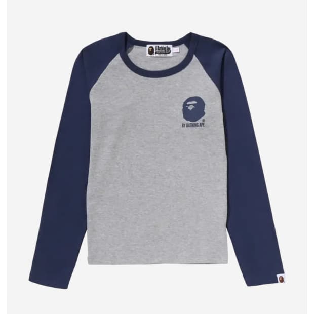 베이프 레글런 배색 롱슬리브 M